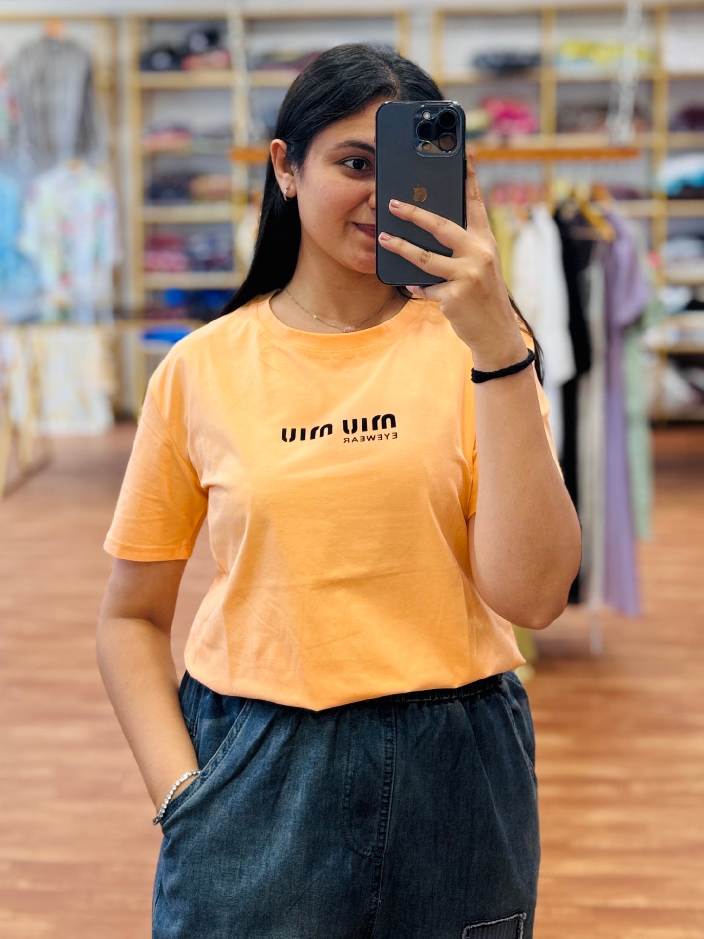 CASUAL MIU MIU TSHIRT WITH FUNCKY 3/4th DENIM PAIR