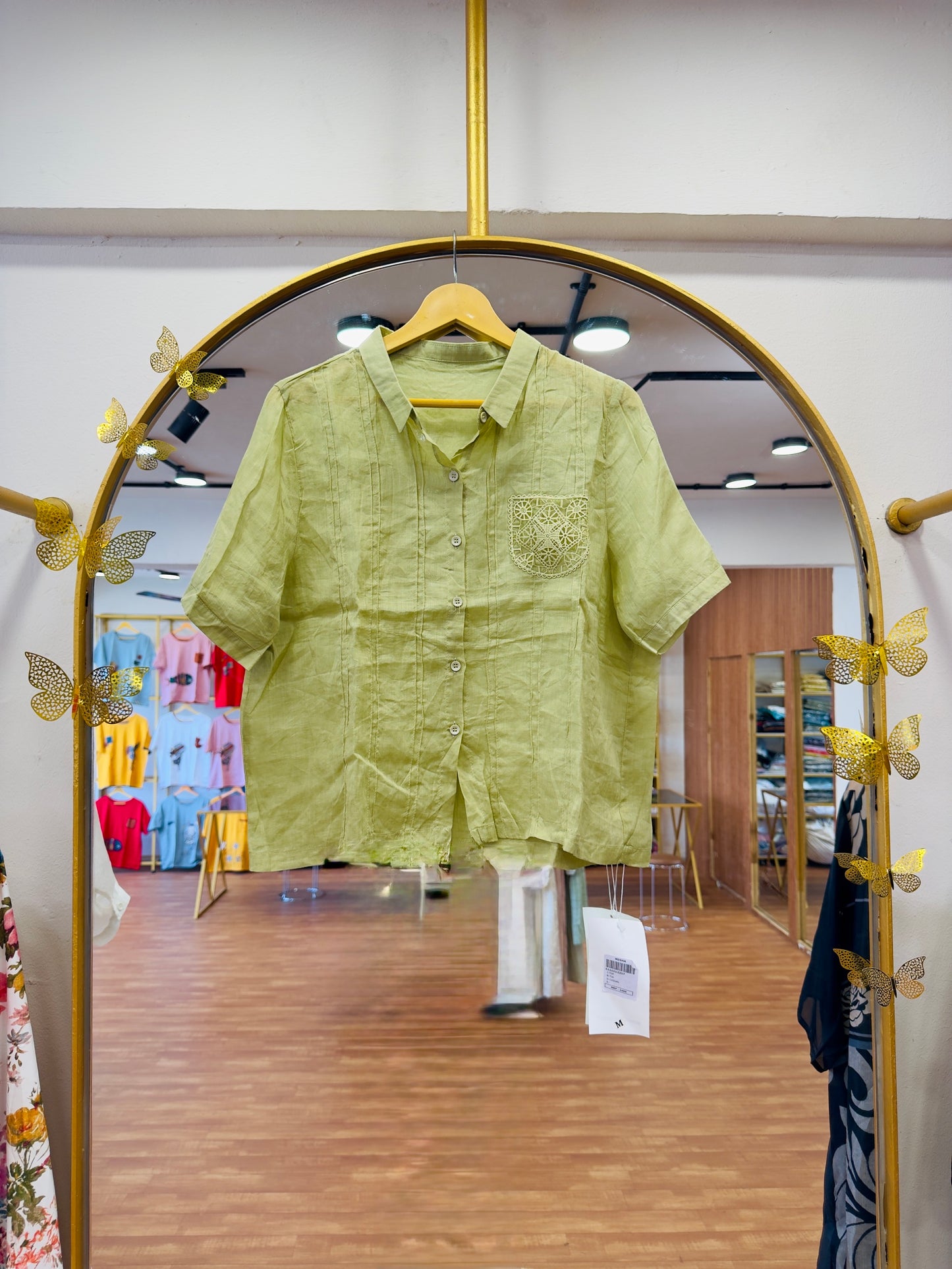 LINEN POCKET PATTERN TOP