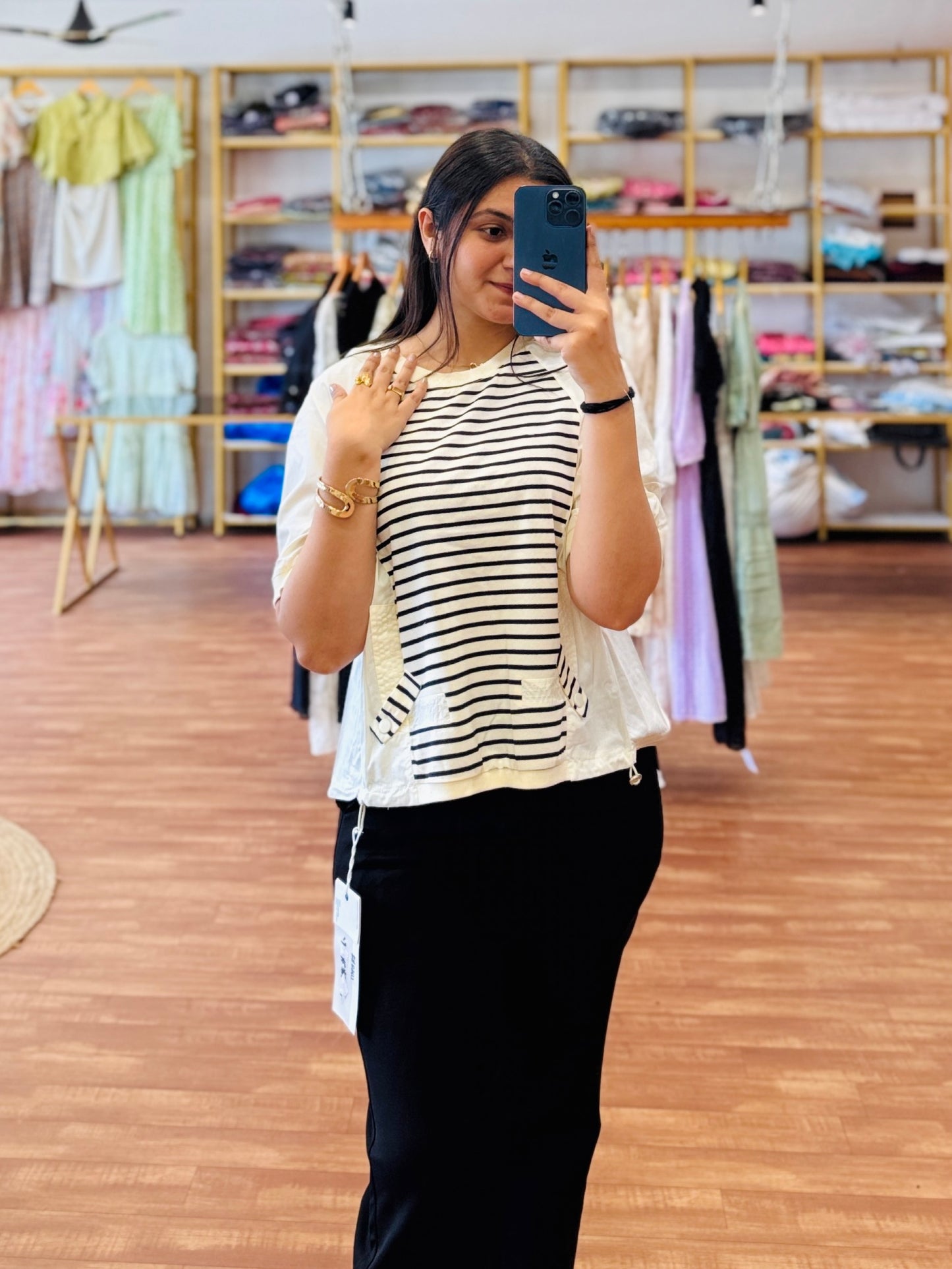STRIPS COTTON TSHIRT WITH STRAIGHT PANT PAIR