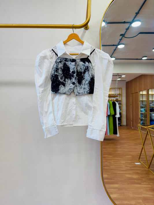 COTTON TWO PC SHIRT SPAGHETTI STYLE