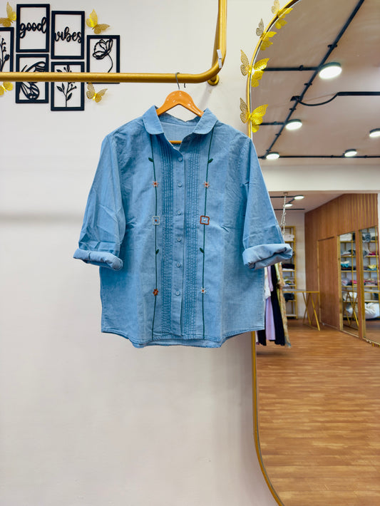 DENIM EMBROIDERY SHIRT