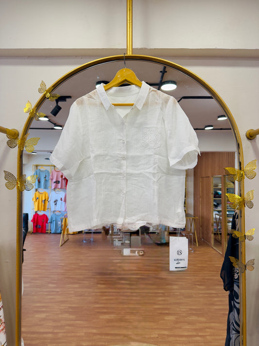 LINEN POCKET PATTERN TOP