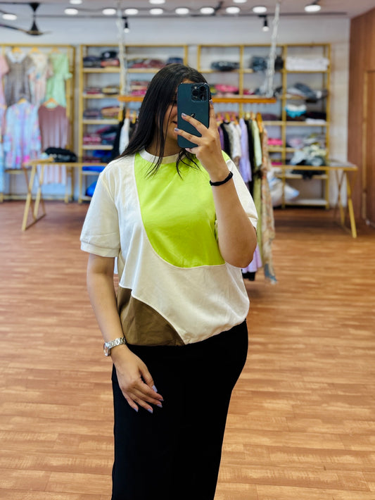 Neon Tshirt With Black Straight Pant
