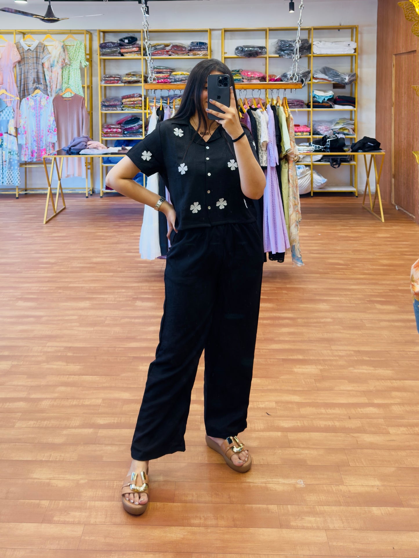 Black Embroidery Coord set