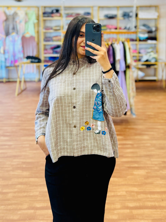 Chex Patch Shirt With Our Best selling Bell Bottom Pant