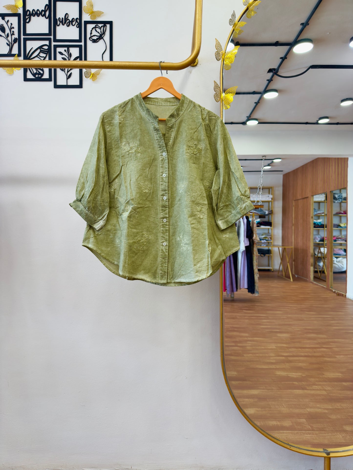 TIE DIE Cotton Embroidery Women Tops