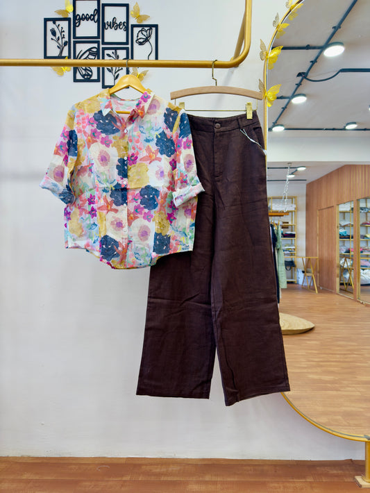 BEST SELLING LINEN SHIRT WITH LINEN STRAIGHT PANT PAIR