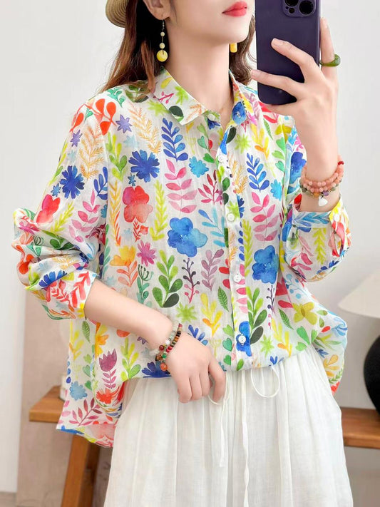 PURE LINEN PRINTED SHIRT