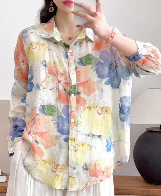 PURE LINEN PRINTED SHIRT