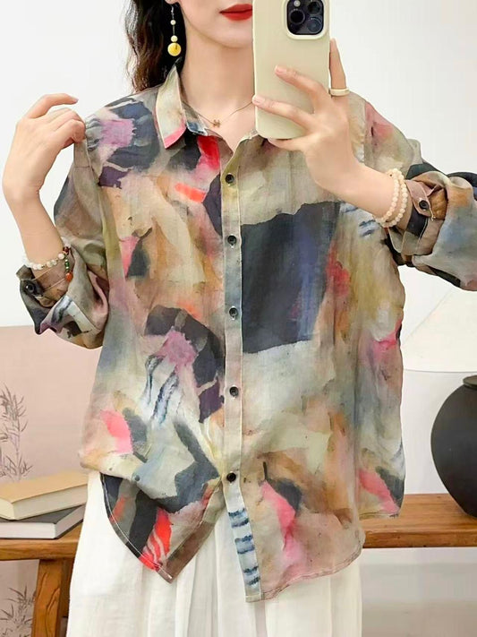 PURE LINEN PRINTED SHIRT