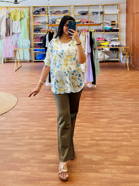 PRINTED SHIRT SPAGHETTI AND STRAIGHT PANT COMBO PAIR