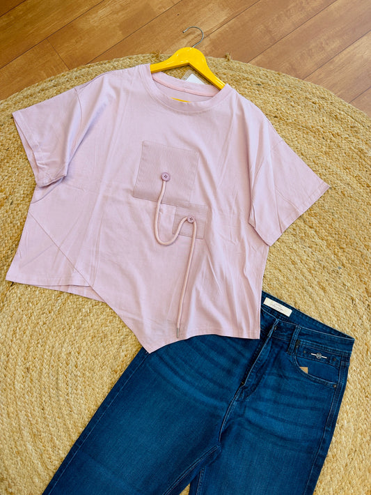 PINK TSHIRT WITH BLUE DENIM PANT